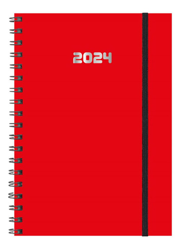 Agenda 2024 S.vista N° 8 C/espiral Gofrada Azul Color De La Portada Rojo