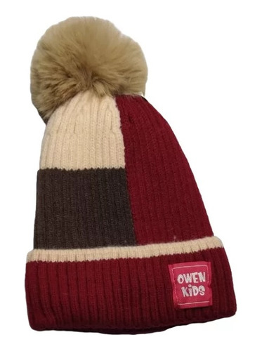 Gorro De Invierno Infantil Forrado Pompon Multicolor Nuevo!