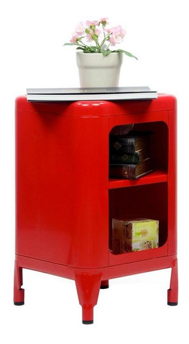 Estante De Cabeceira 2 Andares Tolix Metal Closet Vermelho