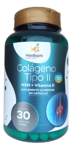 Colágeno Tipo 2 Uc2 Msm E Vitamina D 30 Cápsulas Maxsuple