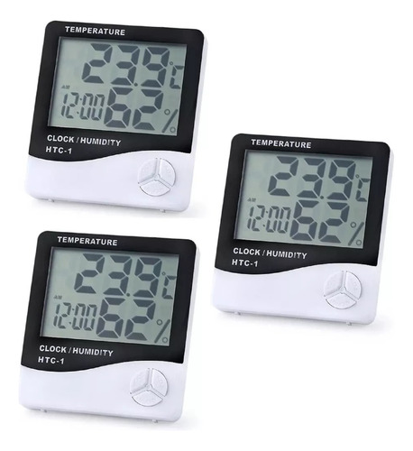 Medidor De Temperatura Digital Con Alarma - X3, Reloj, Fáci