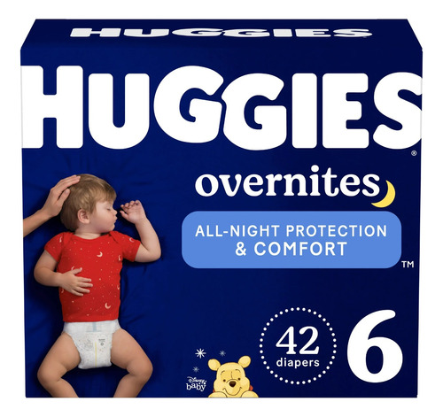 Huggies Overnites Nighttime, Size 6, 42 Ct Pañales 16kg