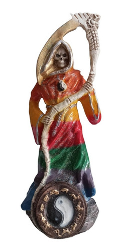 Figura Santa Muerte Yin Yang, 7 Potencias Ritualizada 46 Cm