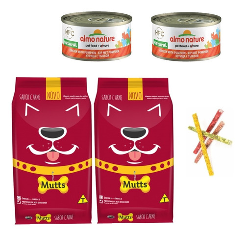 Alimento Mutts Perro 15+15 Kilos+2 Paté+snack