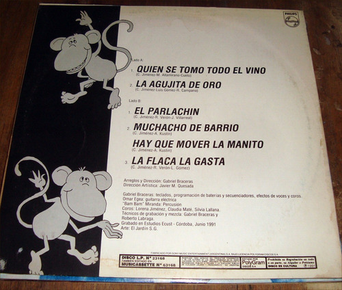 Carlitos Mona Jimenez Tecnomona Opus Uno Lp Argentino Kktus