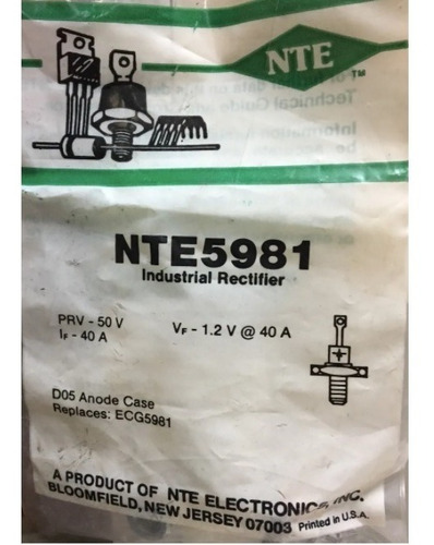 Nte 5981 Diodo Rectificador 40 A 50 V Do-5 Nte5981