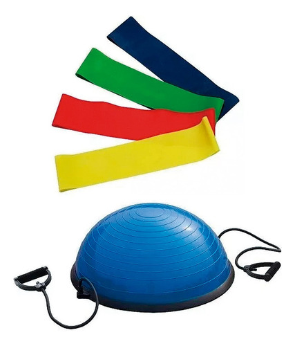 Pack Bosu 60 Cm Con Manillas + Set Loops Bandas Circulares F
