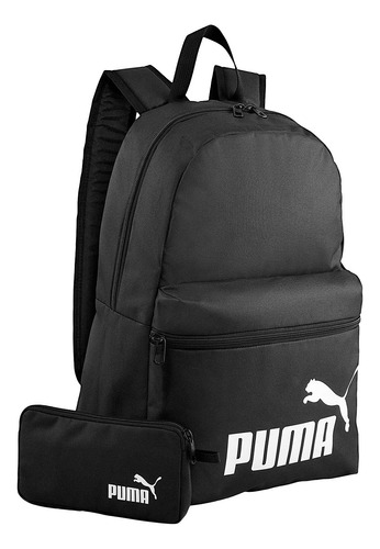 Mochila Escolar Puma 079946-01 Phase Backpack Set Negro Incluye Lapicera 122-990 T3