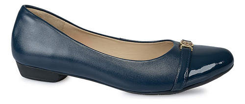 Ballerina Casual Mujer Cuero Viale Azul Eco-2421