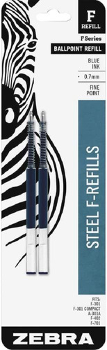Zebra Pen F-series Pen Refill,fine Point, Blue Ink For Zebra