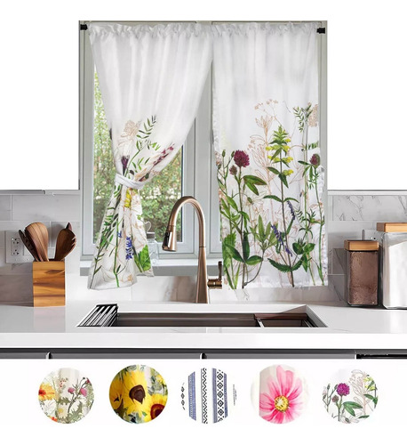 Cortinas Cocina Béla Home Estampada .60 Alto X 2m Ancho