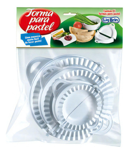 Fecha Pastel Fogazza Com 5 Formas + Fabrica De Coxinha 8 Kit Cor Branco