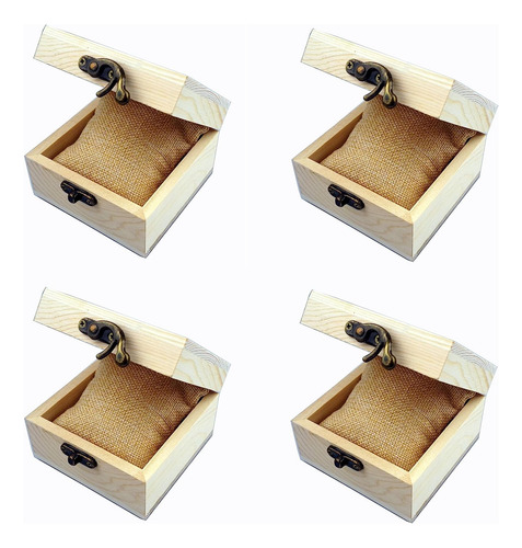 Lonmaix 4pcs/pack Sin Terminar La Caja De Madera De Madera P