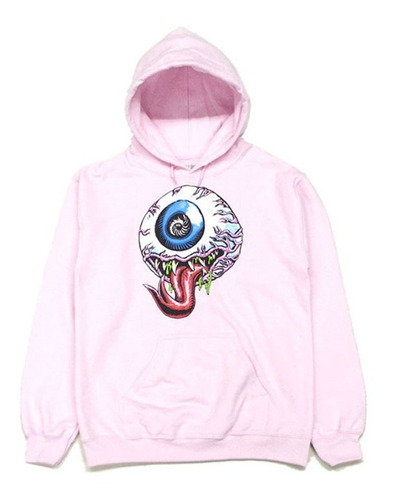 Sudadera Hoodie Rosa Ojo Loco Moda Unisex Increible Moda