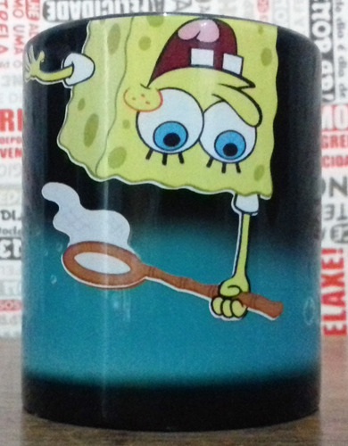 Caneca Mágica Bob Esponja Calça Quadrada - Caçando Água Viva