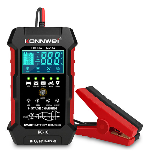 Cargador Baterías Konnwei Charger 12v Rc-10 24v Batería 5a