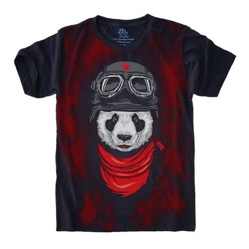 Camiseta New Frete Grátis Plus Panda Motocicleta Animais