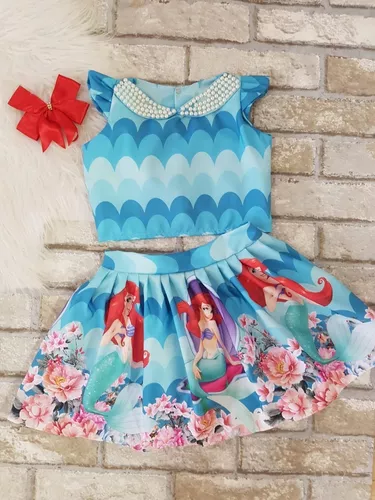 Conjunto Tutu da Pequena Sereia - Roupa de Festa