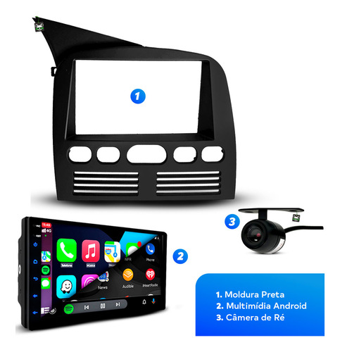 Kit Multimídia Android Carplay 7 Pol Palio/siena/strada G1
