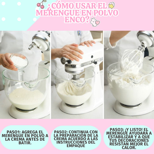 Merengue En Polvo Tipo Italiano Sabor Vainilla Enco 250g