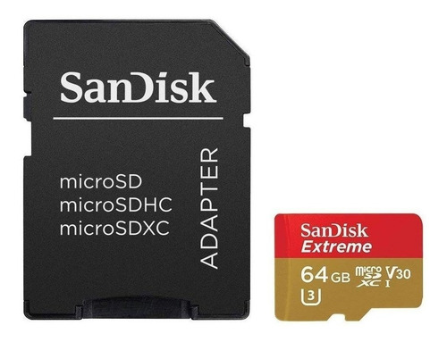 Tarjeta de memoria SanDisk SDSQXA2-064G-GN6MA Extreme con adaptador SD 64GB