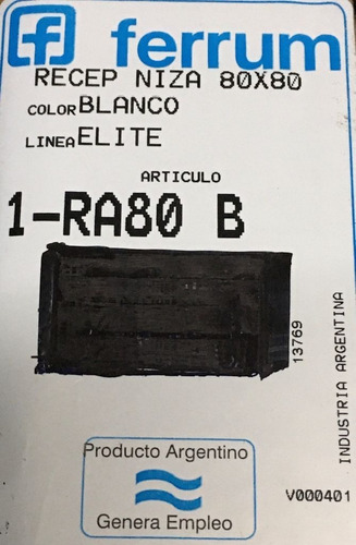Imagen 4 de 9 de Receptáculo Ducha Ferrum Niza Ra80 Acrílico Cuadrado 80x80