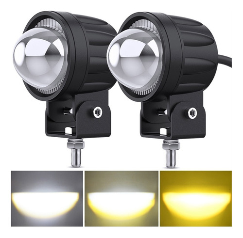 Faros De Lupa 60w De Doble Color Para Auto, Moto, 1 Par