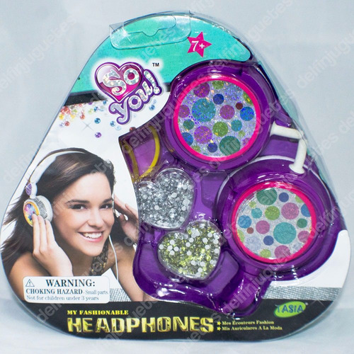 Headphones Auriculares Violeta Brillo Glitter