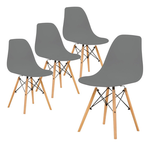 Set X 4 Sillas Comedor Tipo Eames  Minimalistas Reforzadas