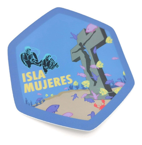 Imagen 2 de 2 de Calcomanía Sticker Pueblo Mágico Isla Mujeres, Quintana Roo