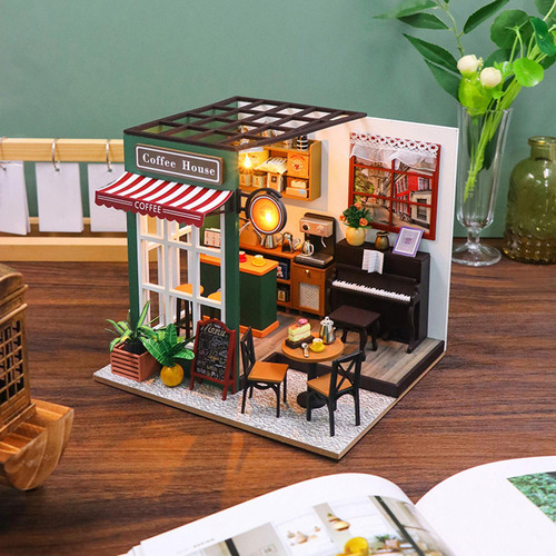 Aplicável A Kits De Construcción De Cafetería En Miniatura,
