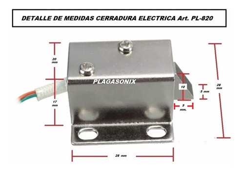 Cerradura Electrica Mini 12vcc Induccion Solenoide Pl820