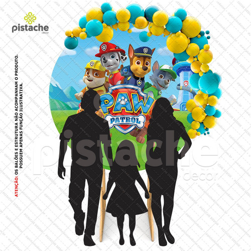 Painel Redondo Sublimado 3d Patrulha Canina - 1,5x1,5m