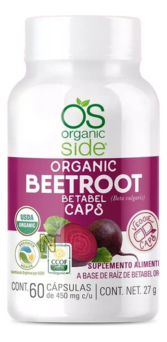 Beetroot (betabel) (60 Caps) Organic Side Greenside