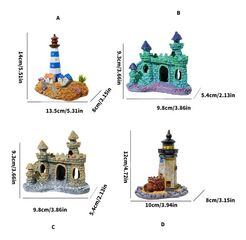 (a) Faros Artificiales, Peceras, Castillos, Decoraciones Par