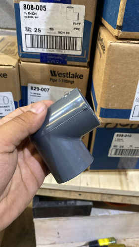 Codo Cementado 1'' X 90 Pvc Cedula 80 Industrial Agua 25mm