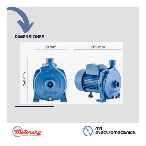 Imagen 6 de 10 de Bomba Centrífuga 3/4 Hp Motorarg / Modelo Bc 75 0.75 Hp