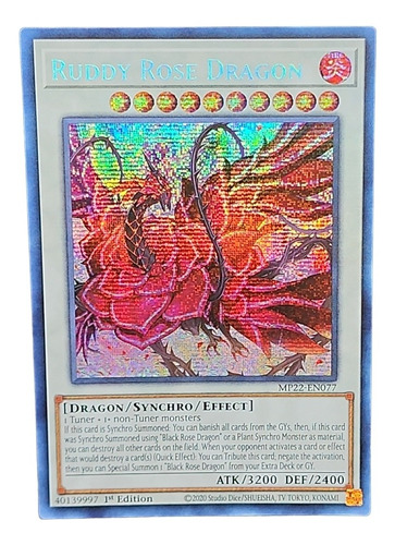 Ruddy Rose Dragon Carta Yugioh! Inglés Secret Rare