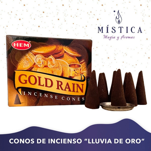 Incienso De Cono Hem Fragancia Lluvia de Oro