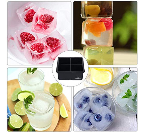 Molde Hielo Whisky Silicona (2.5puLG) - Negro 1 Bandeja