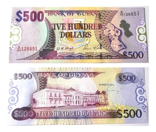 Guyana Billete 500 Dolares 2002 Unc Pick 34b (Usado)
