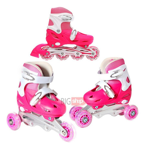 Roller Patin 3 En 1 4 Ruedas Moviles Nuevo An990 Bigshop