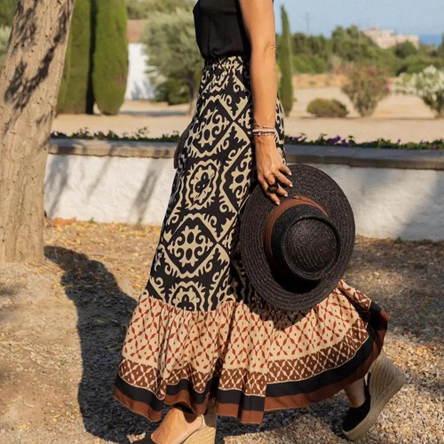 Faldas Largas Bohemias De Verano Para Mujer, Falda