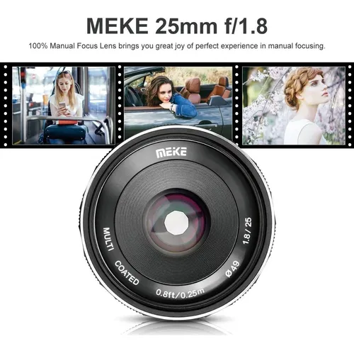 Lente Meike Mk 25mm F1.8 Para Camara Con Montura Canon Eo...