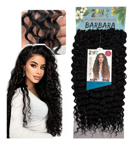 Cabelo Bio Orgânico Cacheado - Barbara 80 Cm Crochet Braids Cor Cor T1b/6/27