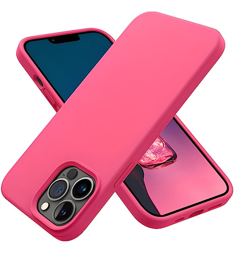 Funda Otofly iPhone 13 Pro Max Silicona Rosa Caliente 6.7 