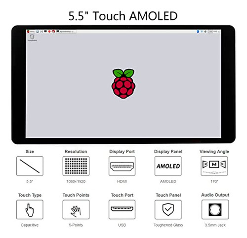 Pantalla Amoled Hdmi Waveshare De 5.5 Pulgadas Con Resolució