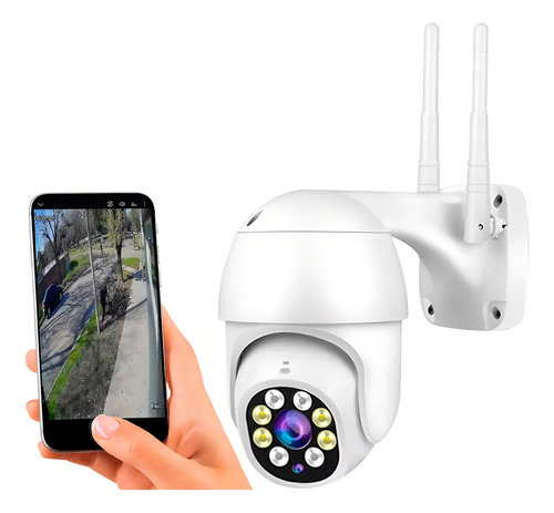 Camara Seguridad Ip Wifi C/audio Hd Domo Mov Color Blanco