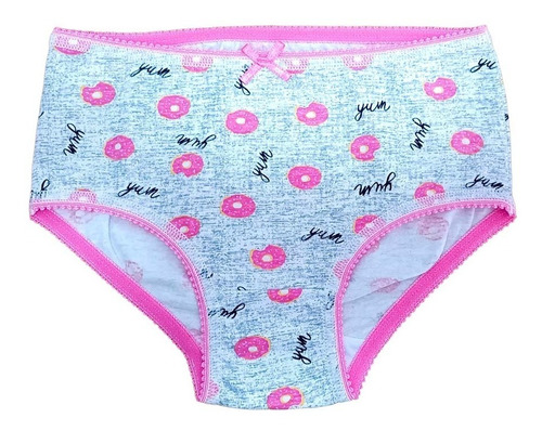 Panty X 3 Niña Estampado Donas En Algodon