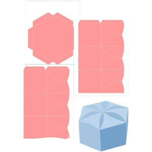Kit Imprimible Molde Caja Hexagonal Editable